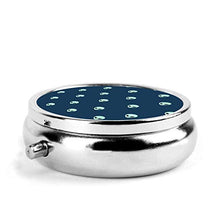 Semplice Alien Head Icona Senza Soluzione di Continuità Modello Rotondo Pill Container 3 Vano Metallo Medicina Caso Vitamina Organizzatore Titolare Scatola Decorativa per Viaggi All'aperto