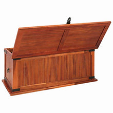 BIGTO - Cassapanca Vintage in Legno di Acacia Massiccio, per Camera da Letto, Armadio, casa, Marrone, 90 x 45 x 40 cm