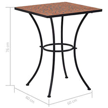 E E-NICES Tavolino da Bistrot con Mosaico Terracotta 60 cm in Ceramica