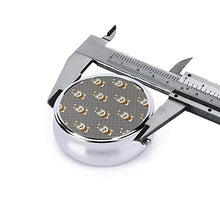 Chihuahua - Contenitore rotondo per pillole, 3 scomparti, in metallo, per medicine, vitamine, colore: grigio