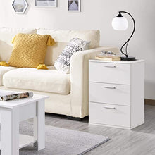 Yaheetech Set 2 Comodini Camera da Letto Bianco Comodino con 3 Cassetti Spaziosi Cassettiera Mobile da Letto in Legno Moderno Tavolino da Divano per Salotto Soggiorno 40 x 35 x 60 cm