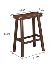 MYAOU Sgabello in Legno Sgabelli da Bar ergonomici con Seduta Quadrata per bancone della Cucina Sedie da Bar semplici in Stile retrò con poggiapiedi, Selezione di 4 Colori