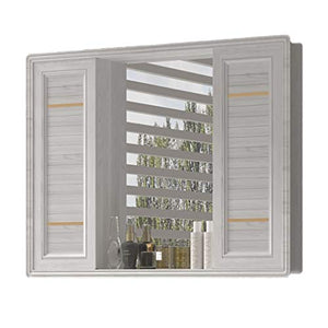 Armadietti a specchio Scorrevole Armadietto dei medicinali sospeso per Bagno Specchio Impermeabile con mensola Specchio per Il Trucco della Ragazza (Color : Bianca, Size : 100 * 12.5 * 70cm)