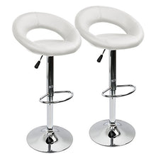 IntimaTe WM Heart 2 x Sgabelli Bar per Cucina con Schienale e Poggiapiedi Moderno Regolabile Girevole Sgabello in Pelle (Bianco)