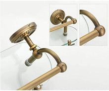 GDFEH Scaffale in vetro temperato Scaffale da bagno antico Bagno antico Scaffale di vetro, porta doccia a strati singolo in rame, staffa cosmetica 20,8 × 4,7 pollici