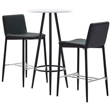 Tidyard Set 3 pz da Bar, Set Tavolino Bar, Set di Mobili per Cucina, Set Bar per la Casa, Set di Mobili da Balcone,Set Tavolo e 2 Sedie da Bar Alti in Similpelle