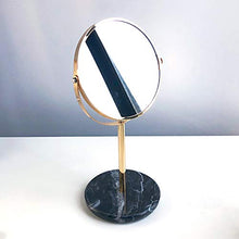 Specchio da tavolo per toeletta Rotonda dello specchio di bellezza, Spin compongono Doppio specchio portatile Nordic dello specchio di stile decorativo Marmo Modello Tavolo base a specchio Specchio pe