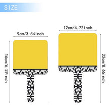 Specchio a mano, nero bianco e giallo quadrato palmare specchio con maniglia per trucco casa salone di viaggio uso 9 cm L x 16 cm L