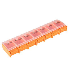 HEMOTON Mini Portapillole Organizer Settimanale per Pillole Scatola per Medicinali per La Cura della Salute per Viaggio di Una Settimana (Arancione)