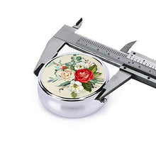 Bellissimo contenitore rotondo per pillole con bouquet di fiori, 3 scomparti, in metallo, per medicina e vitamina