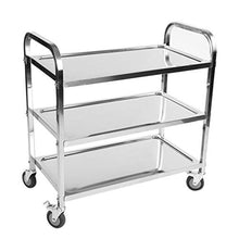 BLWX LY Grande Carrello da Pranzo a 3 Livelli dell'Acciaio Inossidabile, Carrello di rotolamento di stoccaggio, carrelli con Le Ruote, Carrello di rotolamento di approvvigionamento (Size : Medium)