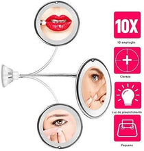 Specchio Specchi per Il Trucco Luci vanità, LED con Forti Ventosa 360 Gradi Girevole