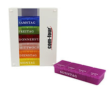 com-four® 2X Dispenser per dose di farmaco 7 Giorni - Scatola per farmaci - Scatola per Pillole - Scatola per compresse - Dose settimanale [Lingua: Tedesco]