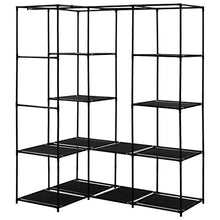 Festnight- Armadio Angolare, Guardaroba Portatile Nero 130x87x169 cm