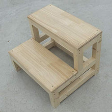 Sgabello per scale Legno Bambini 2 Fasi Step Stool, 40cm di Altezza Scala a Pedale per Comodino Camera da Letto/Lavandino del Bagno, Carico Massimo 150kg Passo Sgabello