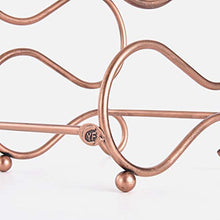 TOPBATHY Portabottiglie in metallo per 4 bottiglie di vino, supporto decorativo per bottiglie di bevande, liquori, champagne (bronzo)