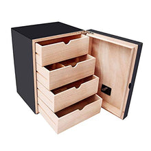 Umidificatori,Scatola Per Sigari Per Sigari Scatola Per Sigari Multistrato Di Grande Capacità Armadio Per Sigari In Legno Di Cedro Armadio Per Umidificazione Con Igrometro (Colore: Nero, Dimensioni: