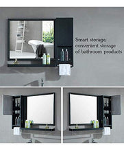 AJH Specchio da Bagno Rettangolare Moderno e Minimalista in Acciaio Inossidabile con pratici armadi Laterali e portasciugamani monostrato Portaoggetti da Parete per Bagno Uno