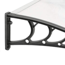 PrimeMatik - Pensilina 200x90cm in policarbonato per Porta o Finestra per Esterno Nero