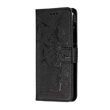 Robinsoni Custodia Compatibile con Xiaomi CC9E Case Portafoglio Cover Libro Case Piuma Stampato Pelle PU Antiurto Case Wallet Taccuino Cover Libretto Cartone Animato Case Folio Flip Cover Nero