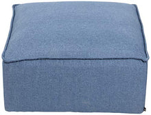 CLP Pouf Cuscino da Terra Nantes in Velluto O Stoffa I Puff Poggiapiedi Design Rettangolare con Piedini I Altezza 30 CM, Colore:Blu, Materiale:Stoffa