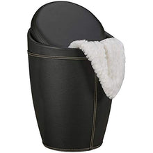KadimaDesign KADIMA Design Afina Sgabello con la Funzione, in Pelle Sgabello Bagno Guardare Sgabello Nero