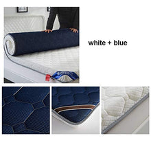 Pieghevole Giapponese Tatami materasso futon, 6cm Spessore Quilted Mattress Protector Ispessita Inverno Tappetinoerasso Tatami Tappetinoerasso Copertura Pad per Dormitory,white+blue,200*220cm