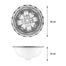 Lorena – Lavabo da incasso dipinto a mano – Cerames | Lavabo da incasso 43 x 13 cm | Lavabo per bagno, WC, bagno degli ospiti