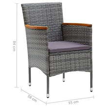 FAMIROSA Sedie da Pranzo per Giardino 4 pz in Polyrattan Grigio-0567