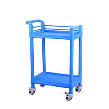 WangQ Carrello Doppio Carrello per Salone di Bellezza Carrello Porta Strumenti per Ospedale Carrello per Carrello Mobile Blu carrellino Cucina (Size : 64.5 * 44.5 * 90cm)