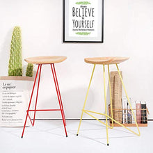 LWW Sgabelli, Legno Sgabelli poggiapiedi pranza le sedie da cucina/Pub/Bar Moderna Semplicità Bar Sgabello Alto Pine seduta gambe giallo metallo, portata massima di carico 100 Kg, Altezza 45/65 /
