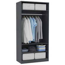 mewmewcat Armadio Grigio in Truciolato 100x50x200 cm