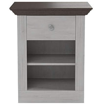 Steens Monaco 31700113 - Comodino, 62 x 56 x 46,5 cm, colore: Bianco/Marrone scuro Bianco/grigio
