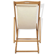 Festnight- Sedia a Sdraio in Legno di Teak/Lettino Prendisole 56x105x96 cm Crema
