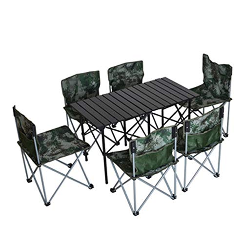 Set Tavolo e Sedia da Esterno Viaggio Ultralight Mobili da Giardino Tavoli e sedie, Sedie da Campeggio Portatile Barbecue, tavoli da Picnic all'aperto e sedie (Color : Multi-Colored)