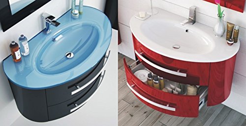 Bagno Italia Arredo Bagno 100 cm lavabo specchio incluso mobile sospeso moderno in 30 colori Mobili l