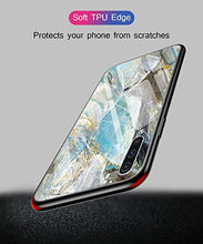 Suhctup Compatibile con Samsung Galaxy A20 / Galaxy A30 Custodia Protettiva in Vetro Temperato 9H + Cornice Paraurti in TPU Silicone Morbido Assorbimento Degli Urti a 360 Gradi Protezione -Marmo 2