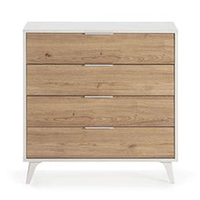 VS Venta-stock Cassettiera Koln 4 cassetti Color Bianco/Legno, 80 cm (Larghezza) 40 cm (profondità) 84 cm (Altezza)