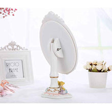 WWEIWU Pulito e Luminoso Specchio Creativo Principessa Specchio Specchio Desktop Specchio Portatile HD cosmetico Resina Desktop Singolo Viso di Bellezza Salon