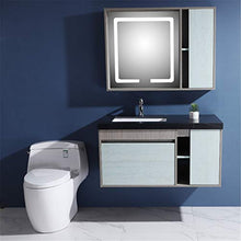 Set di Mobiletti Specchio e Lavabo Rock Slab Slab Bagno Mobile Mobile Bagno in Legno Large Blocchetto Bagno Mobile a Muro Specchio Mobile Vanity (Color : Green, Size : 48x99x50cm)