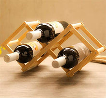 ZLJ Portabottiglie Pieghevole in Legno massello Portabottiglie per Vino Portabottiglie per Vino a Nido d'Ape Portabottiglie per 3 Bottiglie