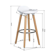Homy Casa Set of 2 Bar Stools White with Footrest Wooden Frame - Jasmine Scandinave Bar Chairs