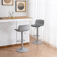 YOUNIKE - Sgabelli da Bar con Altezza Regolabile e Rotazione a 360°, Design Moderno ergonomico e aerodinamico per bancone Bar, Cucina e casa, Set da 2, Grigio Scuro