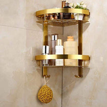 WDGNY mensola da bagno mensola da doccia pensile spazio in alluminio mensole angolari a parete triangolare box doccia cestino per bagno 2 ripiani 20,6 x 40,5 cm 0910