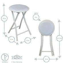 Harbour Housewares Sgabello Pieghevole Rotondo e Compatto - Bianco - 4 Pezzi