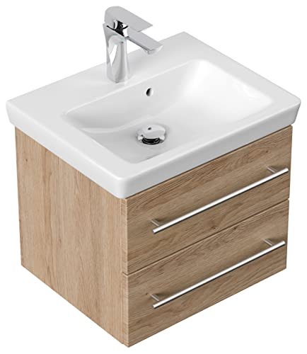 Mobile bagno con lavabo Villeroy & Boch Subway 2.0 50cm rovere chiaro