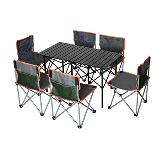 Set Tavolo e Sedia da Esterno Viaggio Ultralight Mobili da Esterno Tavoli e sedie, tavoli e sedie da Viaggio Auto-Guida Auto, tavoli e sedie da Picnic all'aperto (Color : Gray)