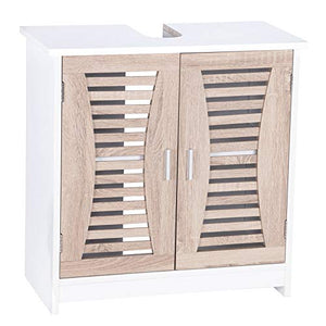 WOLTU Mobile a Terra Sottolavabo Armadietto da Bagno in MDF a 2 Ripiani con Ante 60x30x60,5cm