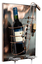 BRUBAKER portabottiglie vino sassofono - Wall Art picture metal - con 2 portabicchieri - incluso biglietto di auguri per regalo vino