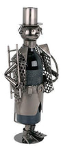 Brubaker Porta Bottiglia da Vino dal Raffinato Design spazzacamino - Scultura in Metallo con Biglietto d'auguri